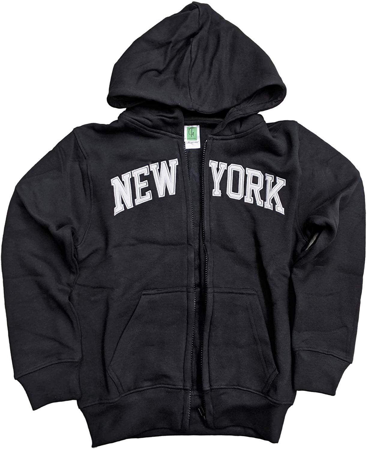 Kid's New York City Zippered Hoodie Sweatshirt Black