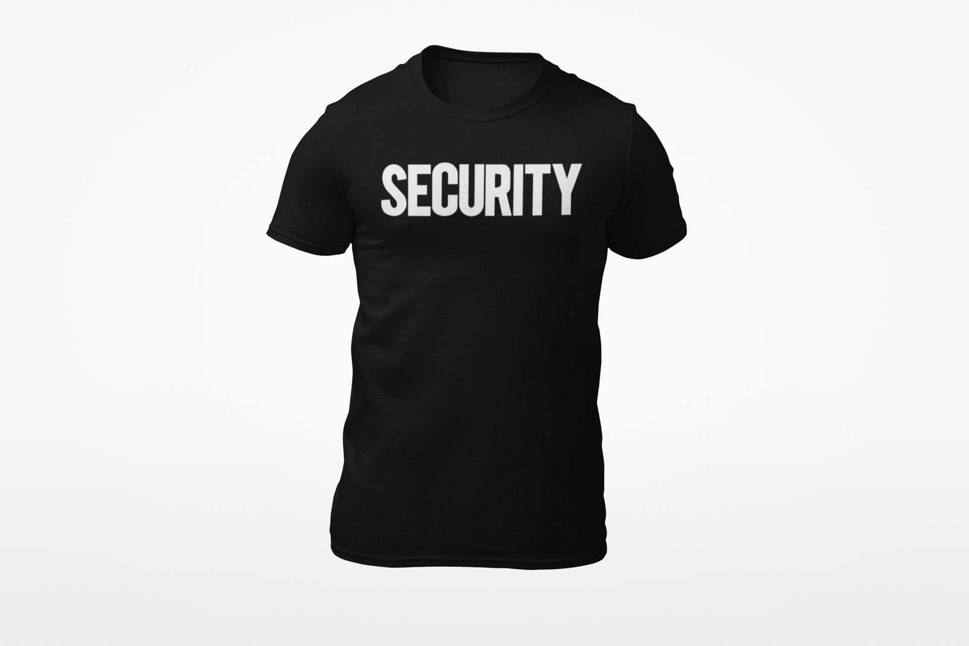Sicherheits-T-Shirt für Herren (einfarbiges Design, Vorder- und Rückseitendruck, Schwarz und Weiß)
