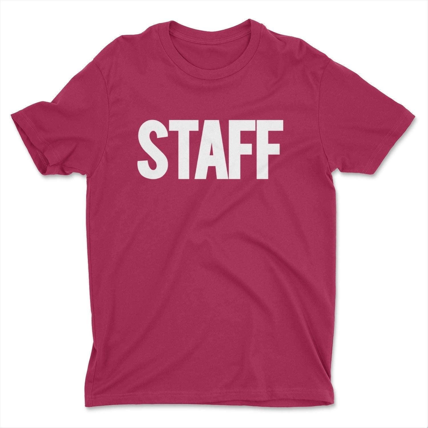 Herren Staff T-Shirt Vorderseite Rückseite Siebdruck T-Shirt (BB, Kastanienbraun &amp; Weiß)