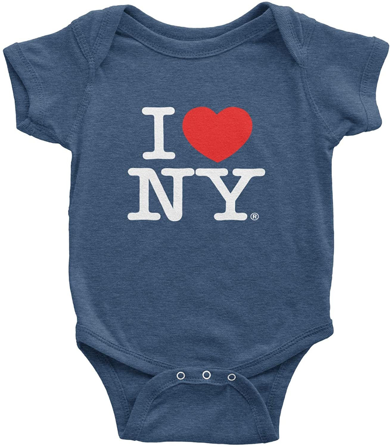 I Love NY Baby Bodysuit Heather Denim