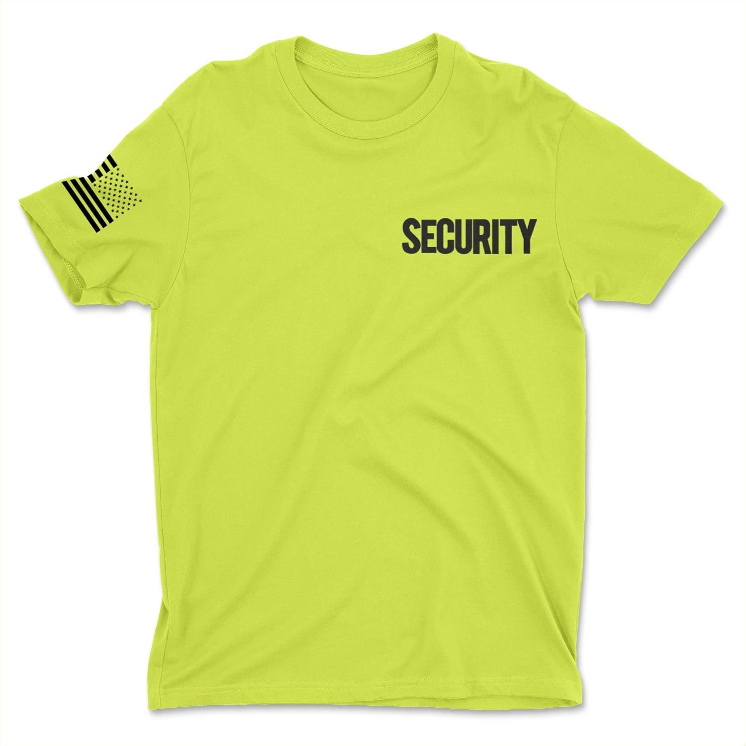 Sicherheits-T-Shirt für Herren (Brust-, Rücken- und Ärmeldruck, Sicherheitsgrün / Schwarz)