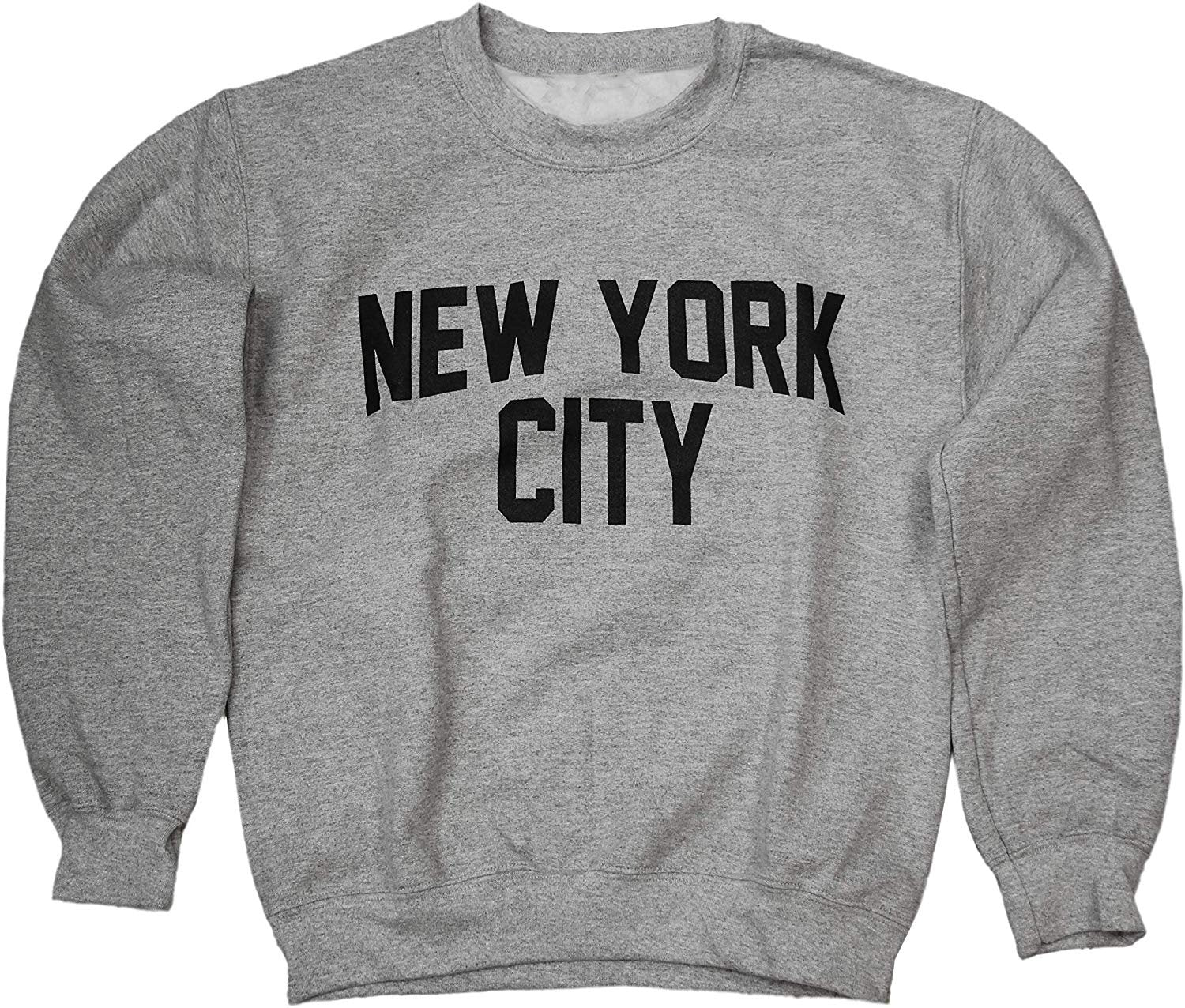 New York City Crewneck Sweatshirt Screen-Printed Lennon Heather Gray