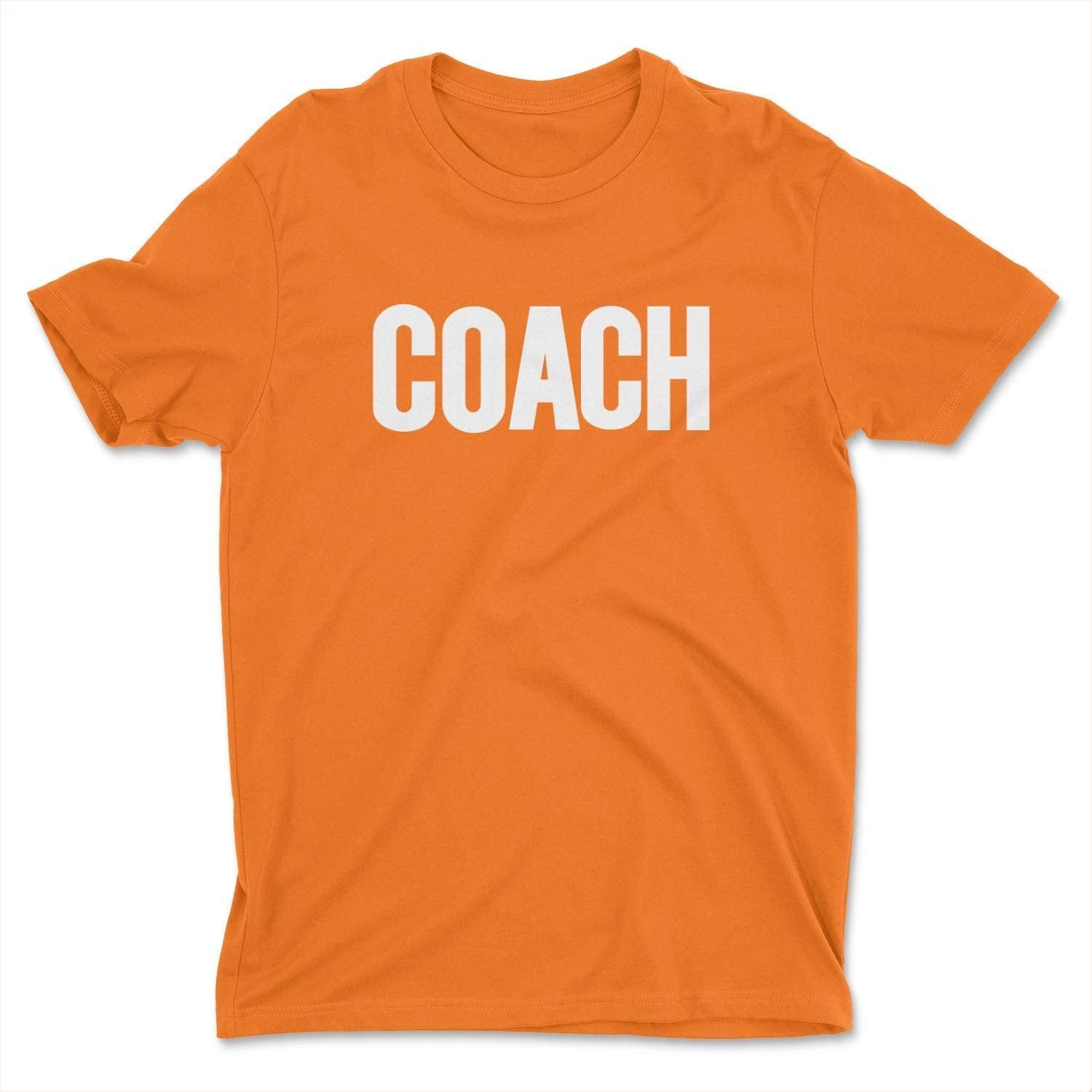 T-shirt Coach pour hommes (conception solide, orange et blanc)