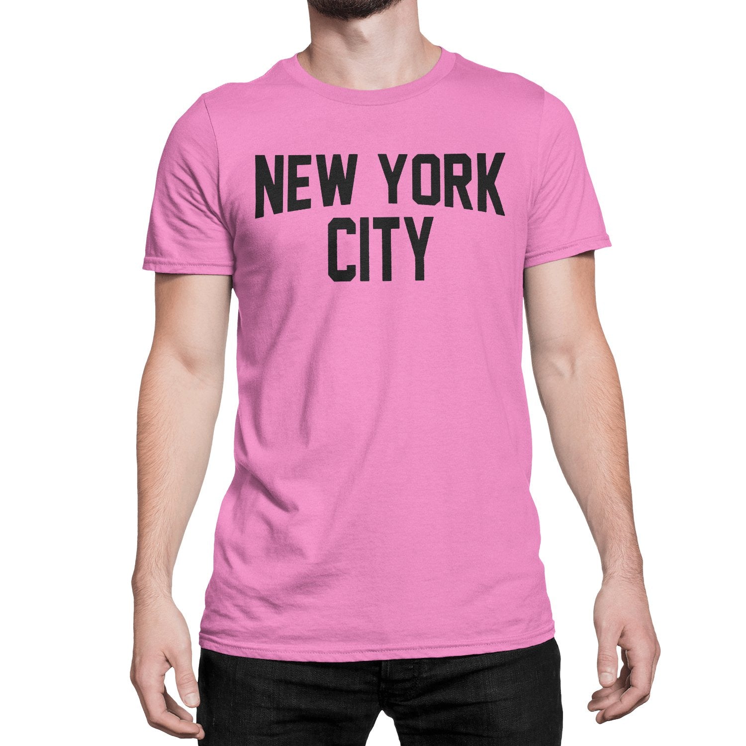 New York City Unisex T-Shirt Screenprinted Pink Lennon Tee