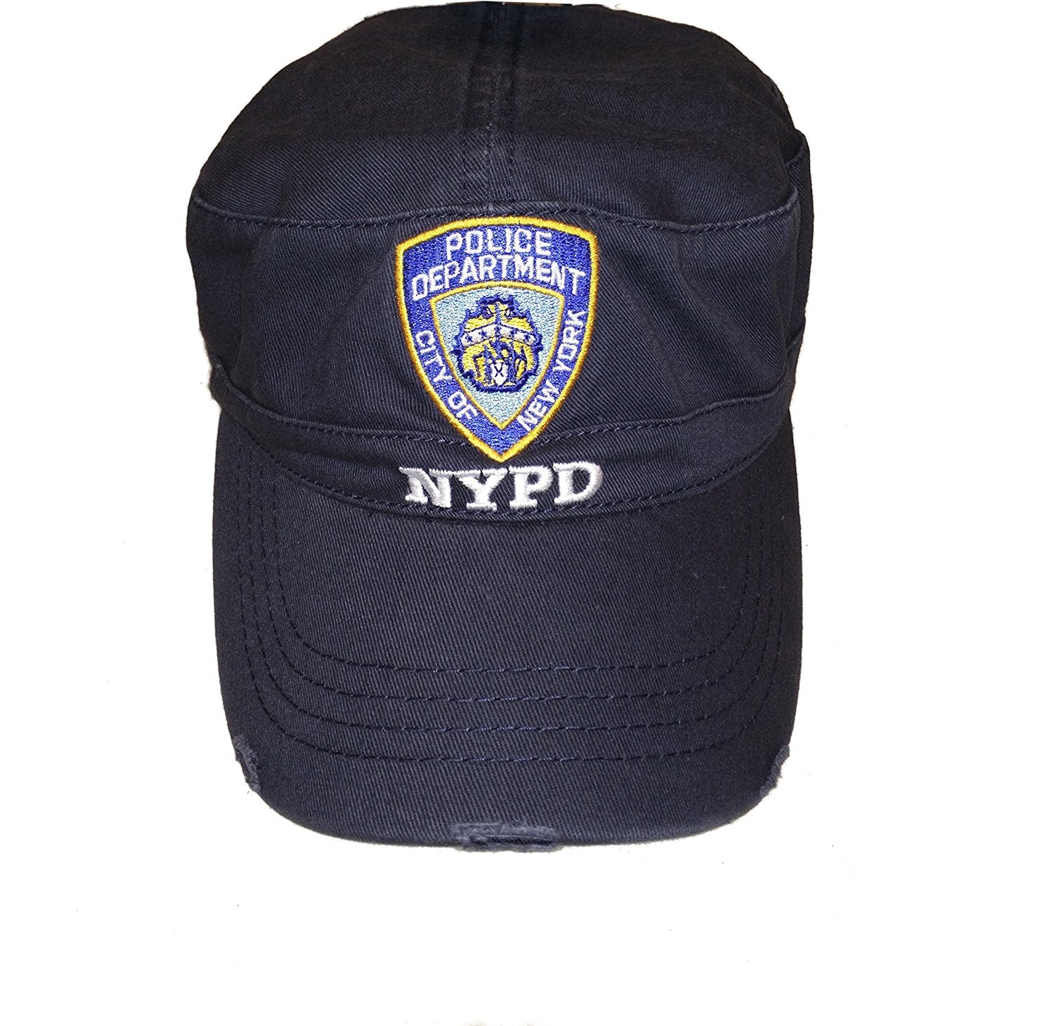 NYPD Baseball Hat New York Police Department Distressed Logo White Letters