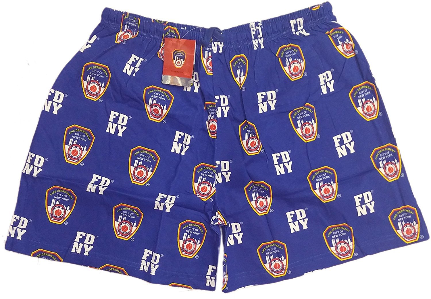 FDNY Boxer Shorts Blue Mens Sleepwear NYC Fire Dept Gift