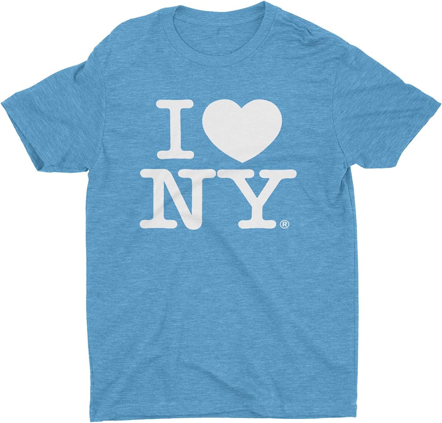 T-shirt rétro vintage I Love NY turquoise chiné