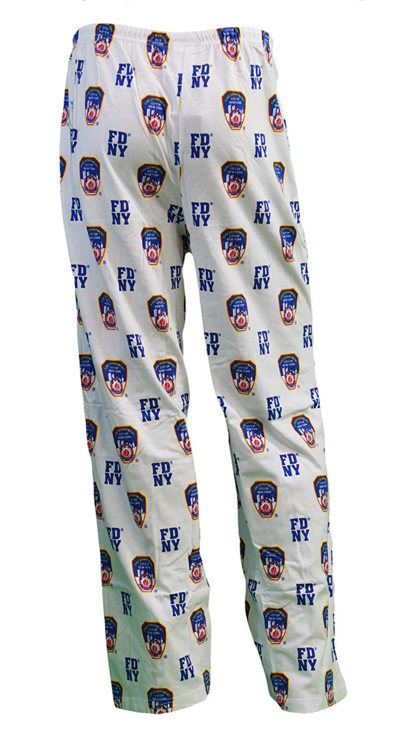 FDNY Lounge Pants Pajama Sleep Bottoms White