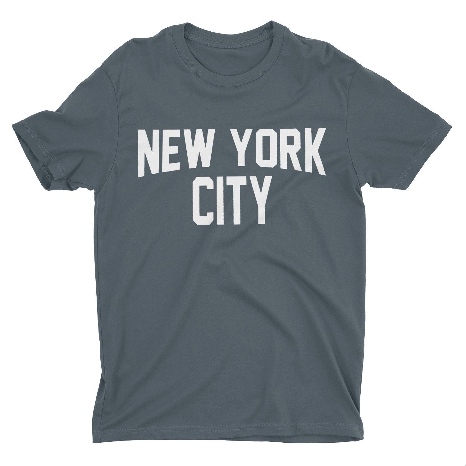 New York City Men's T-Shirt Charcoal White Lennon Gray Tee Screen Printed