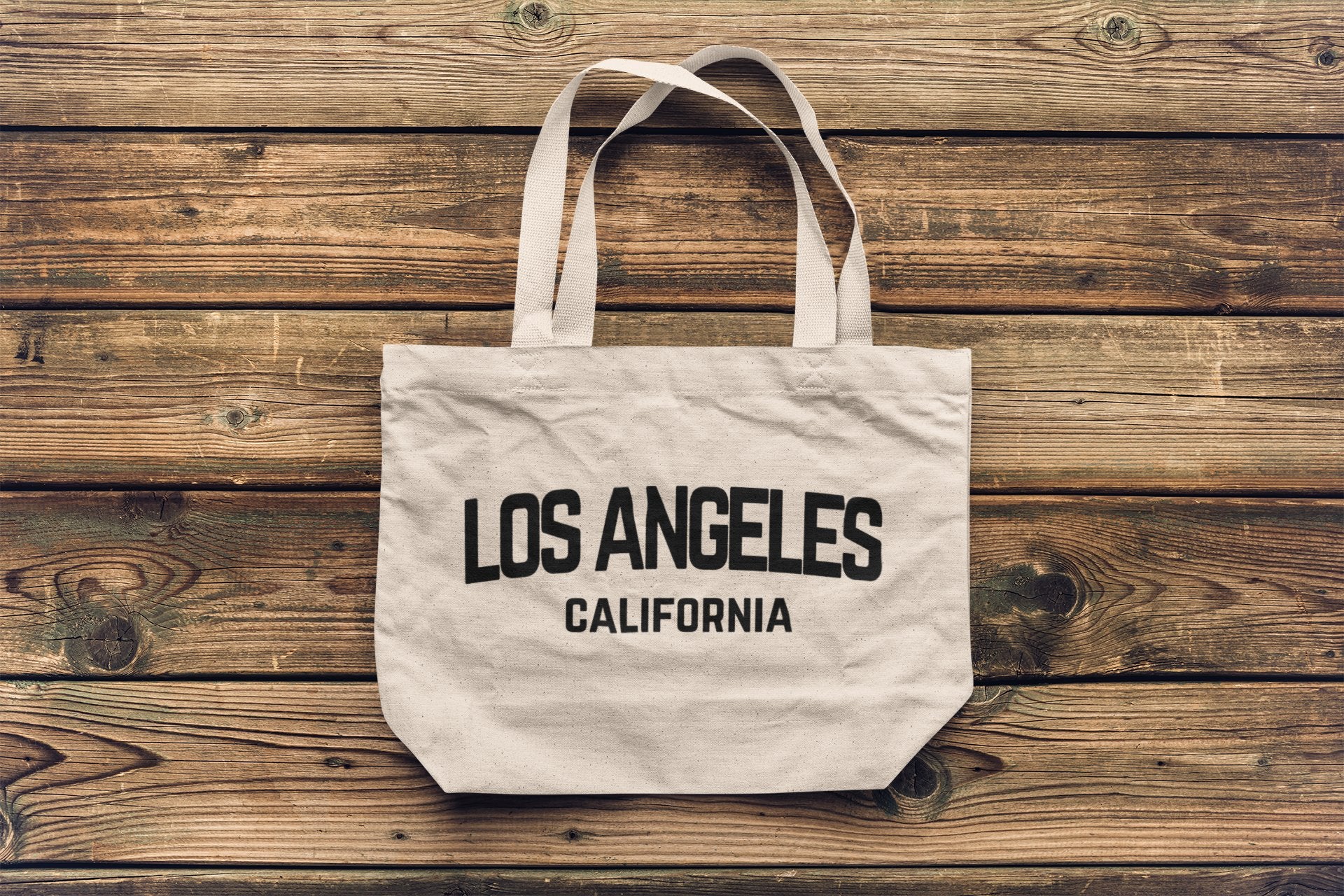 Los Angeles - Jumbo Size Vintage Style Retro City Cotton Canvas Tote Bags