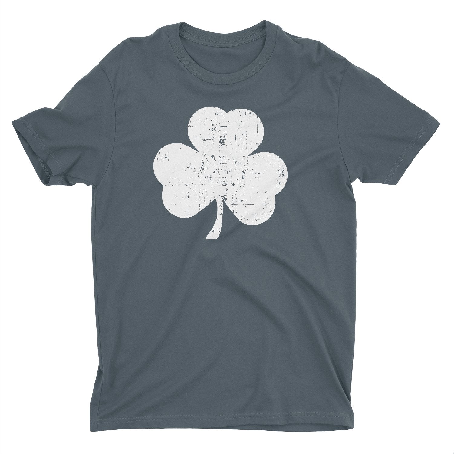 Shamrock Herren-T-Shirt (großes Distressed-Design, Anthrazit &amp; Weiß)