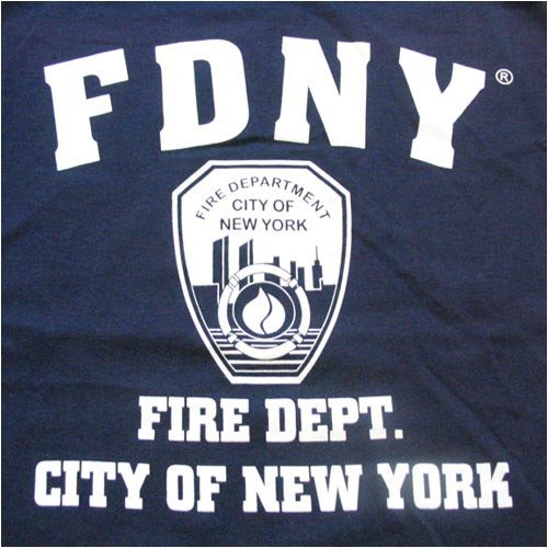 FDNY T-SHIRT, Officially Licensed Crewneck New York Fire Department Athletic Tee, Navy