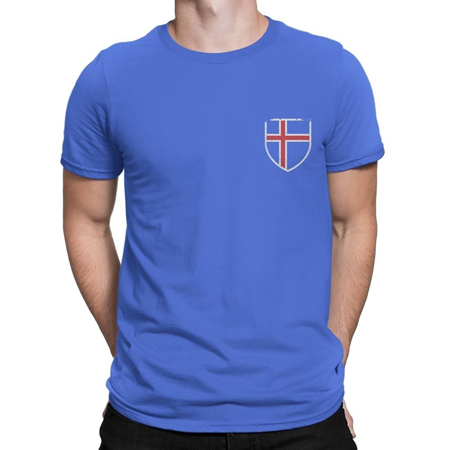 Iceland Flag Tee Blue Island Mens Unisex Retro T-Shirt III iceland-flag-tee-blue-mens-3-s
