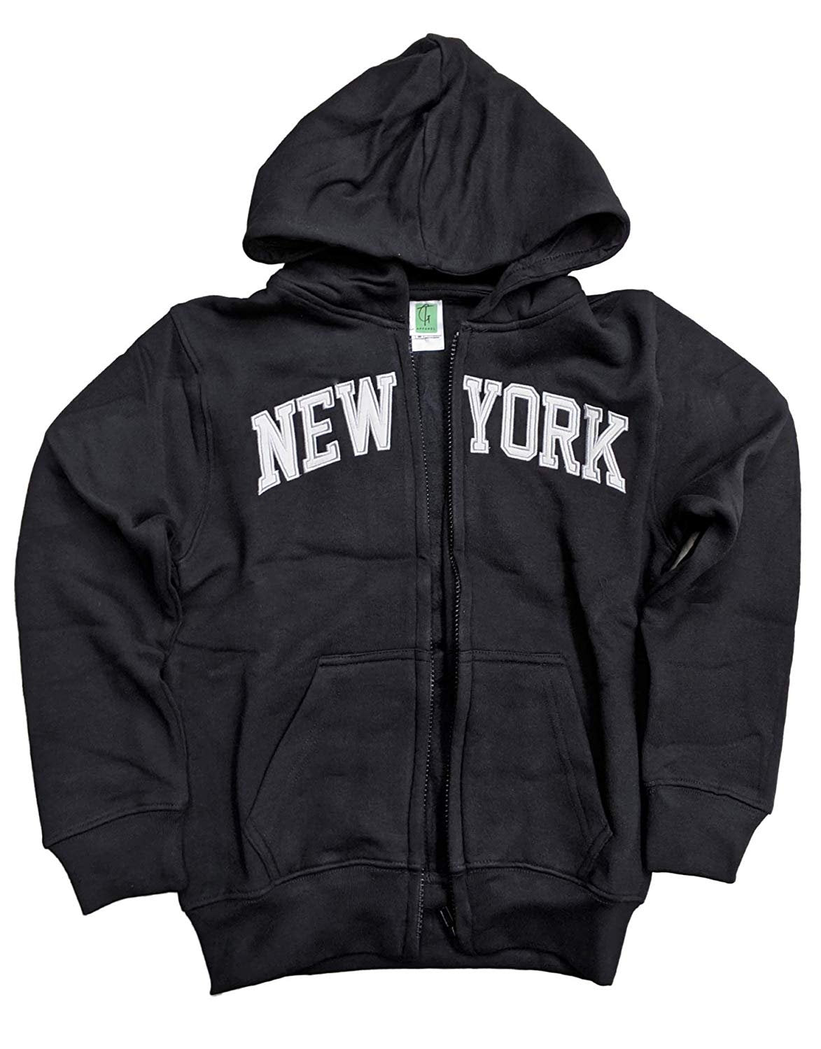 Kid's New York City Zippered Hoodie Sweatshirt Black