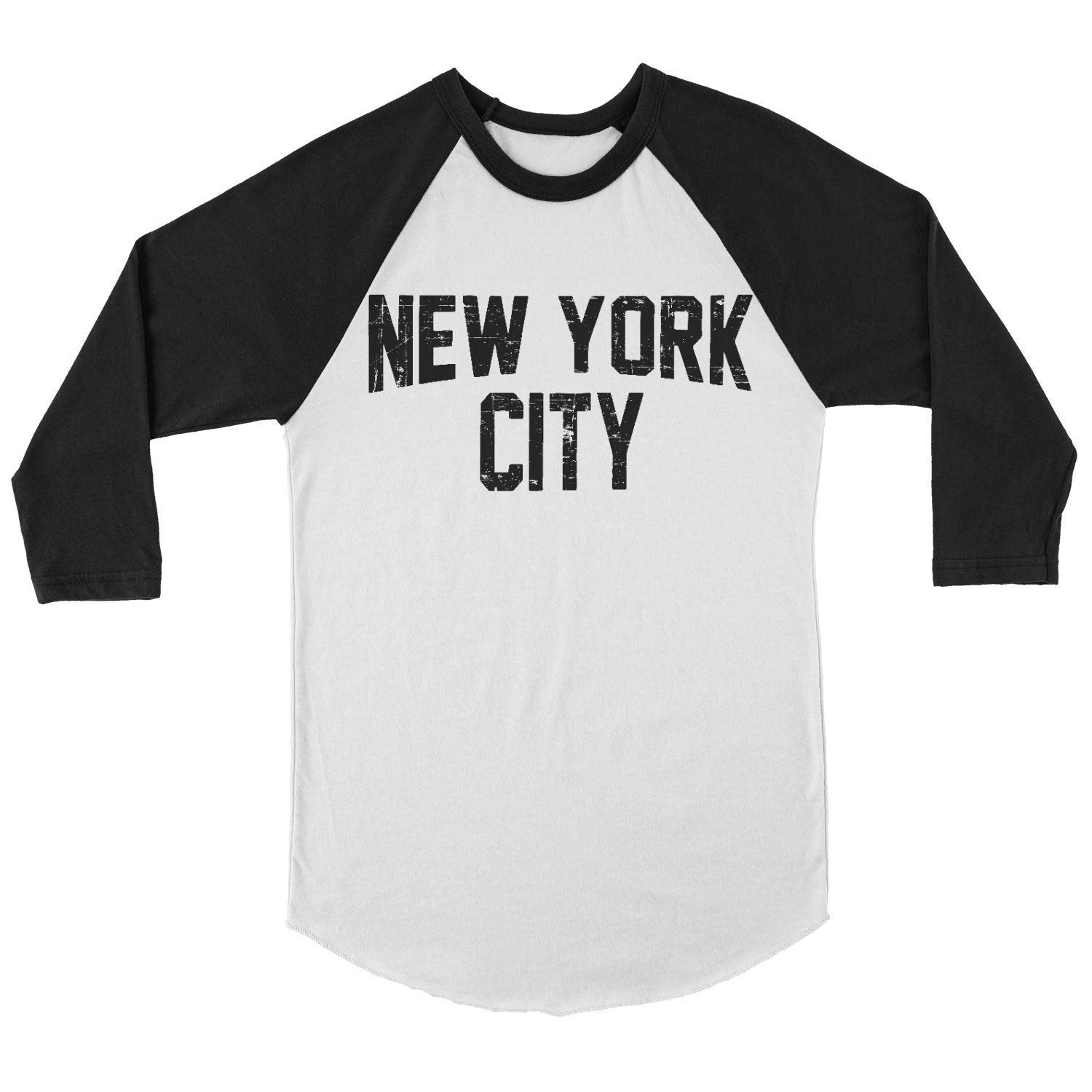 Raglan Tee John Lennon T-Shirt New York City Ring-spun White & Black