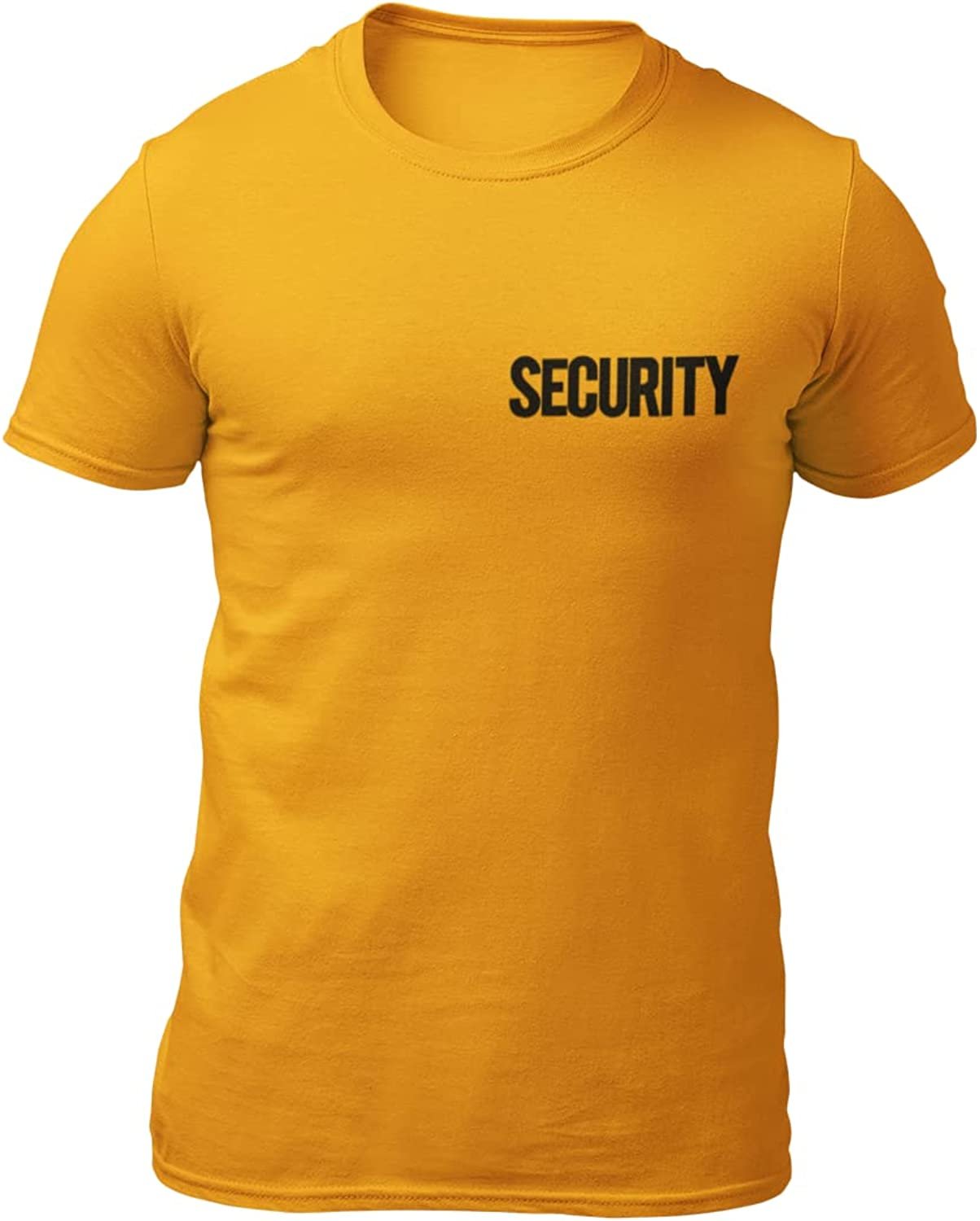 T-shirt de sécurité pour hommes (imprimé poitrine et dos, or / noir)