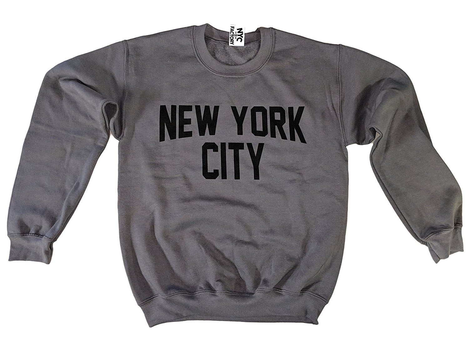 New York City Sweatshirt Screenprinted Charcoal Adult NYC Lennon Shirt
