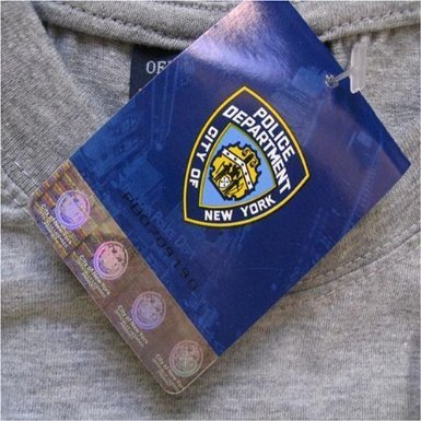 NYPD T-shirt à manches courtes pour homme sous licence officielle (gris chiné/bleu)