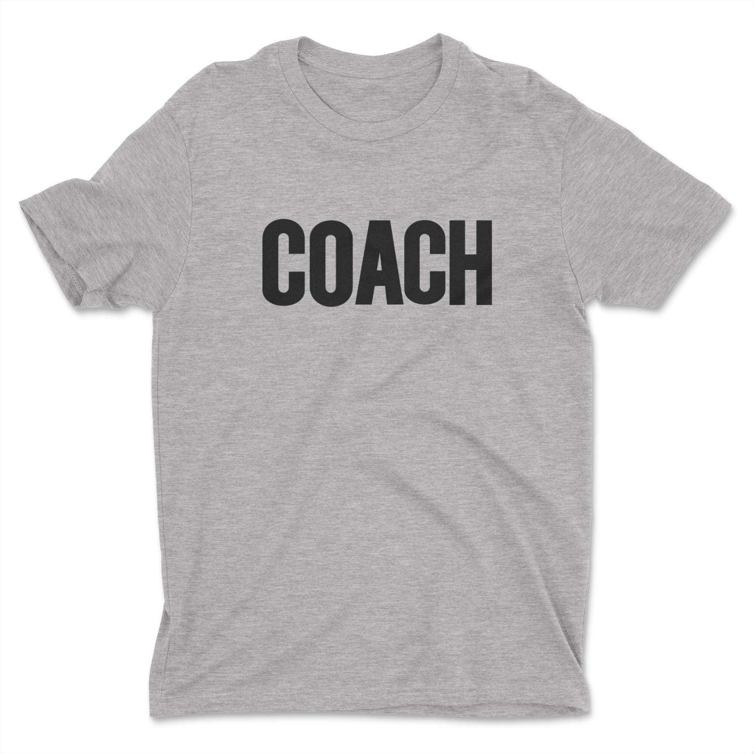 Coach Men's T-Shirt (Solid Design, Heather Gray & Black)