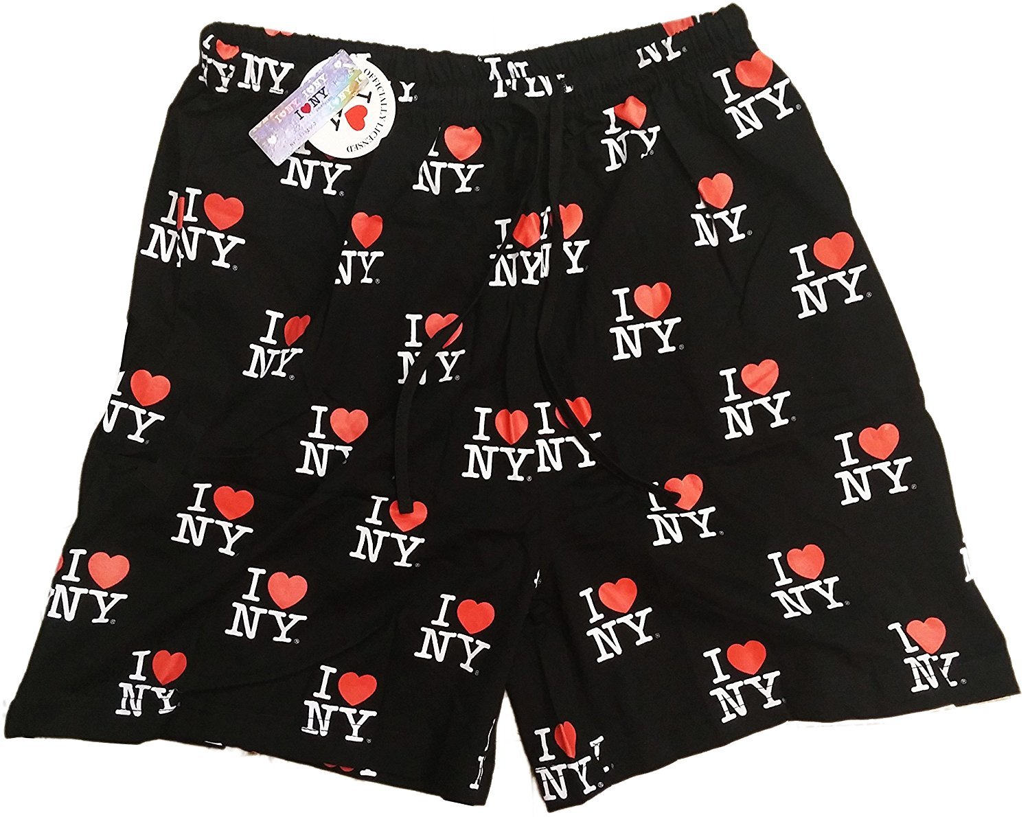 Black I Love NY Boxer Shorts Unisex Sleepwear New York Souvenir Gift