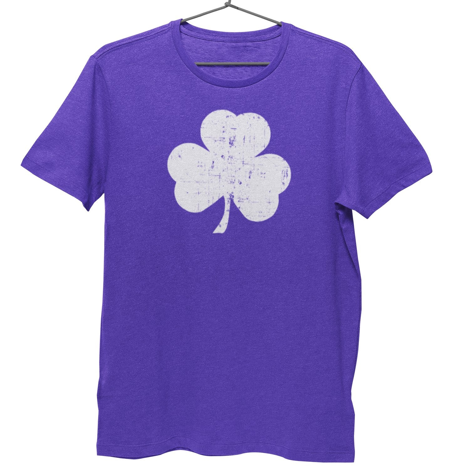 Herren Shamrock Tee Premium ringgesponnenes T-Shirt (Heather Purple)