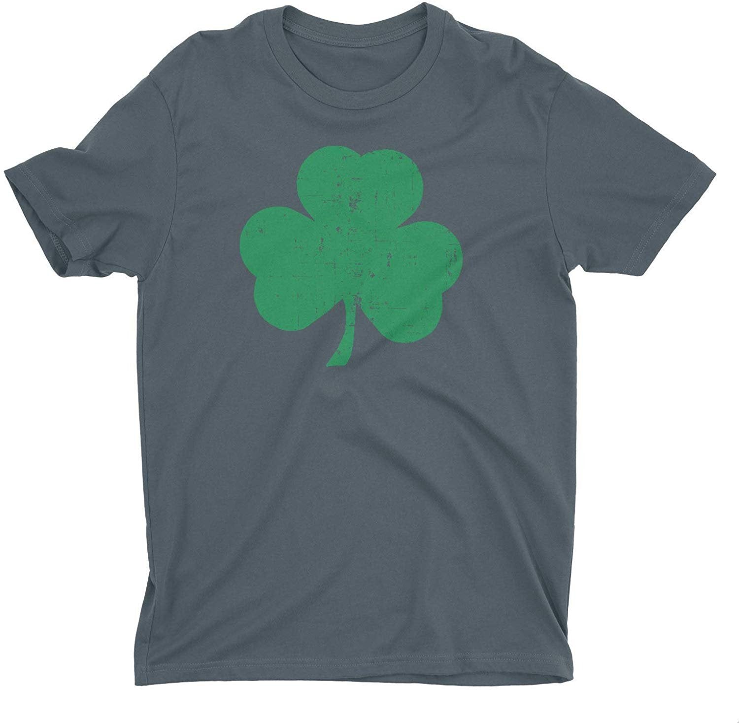 Shamrock Men's T-Shirt (Premium, Distressed Design, Charcoal & Green)