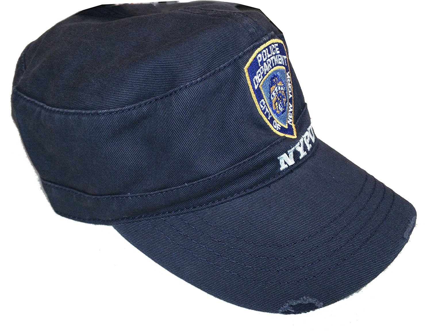 NYPD Baseball Hat New York Police Department Distressed Logo White Letters