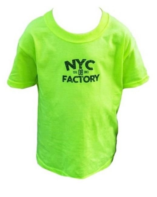 NYC Factory Neon Yellow Boys Girls T-Shirt Screen Printed New York City NWT Tee