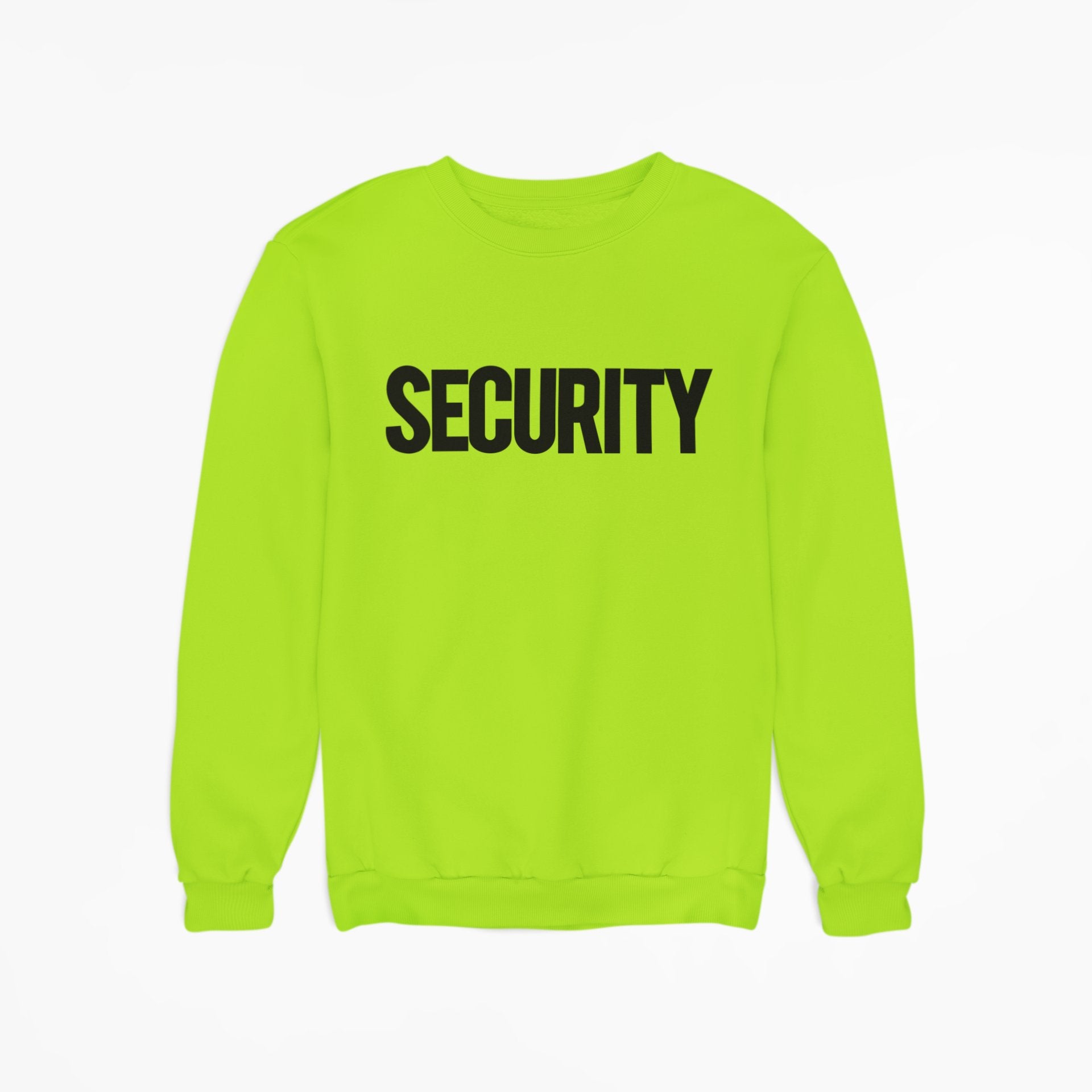 Title: Men's Security Sweatshirt Soft Fleece Crewneck (Black/White)