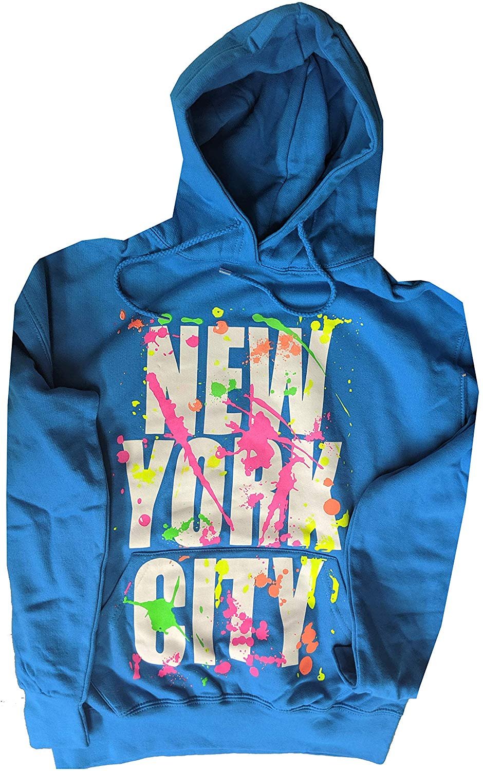 New York Paint Splash Hoodie Sweatshirt Adult Unisex Turquoise