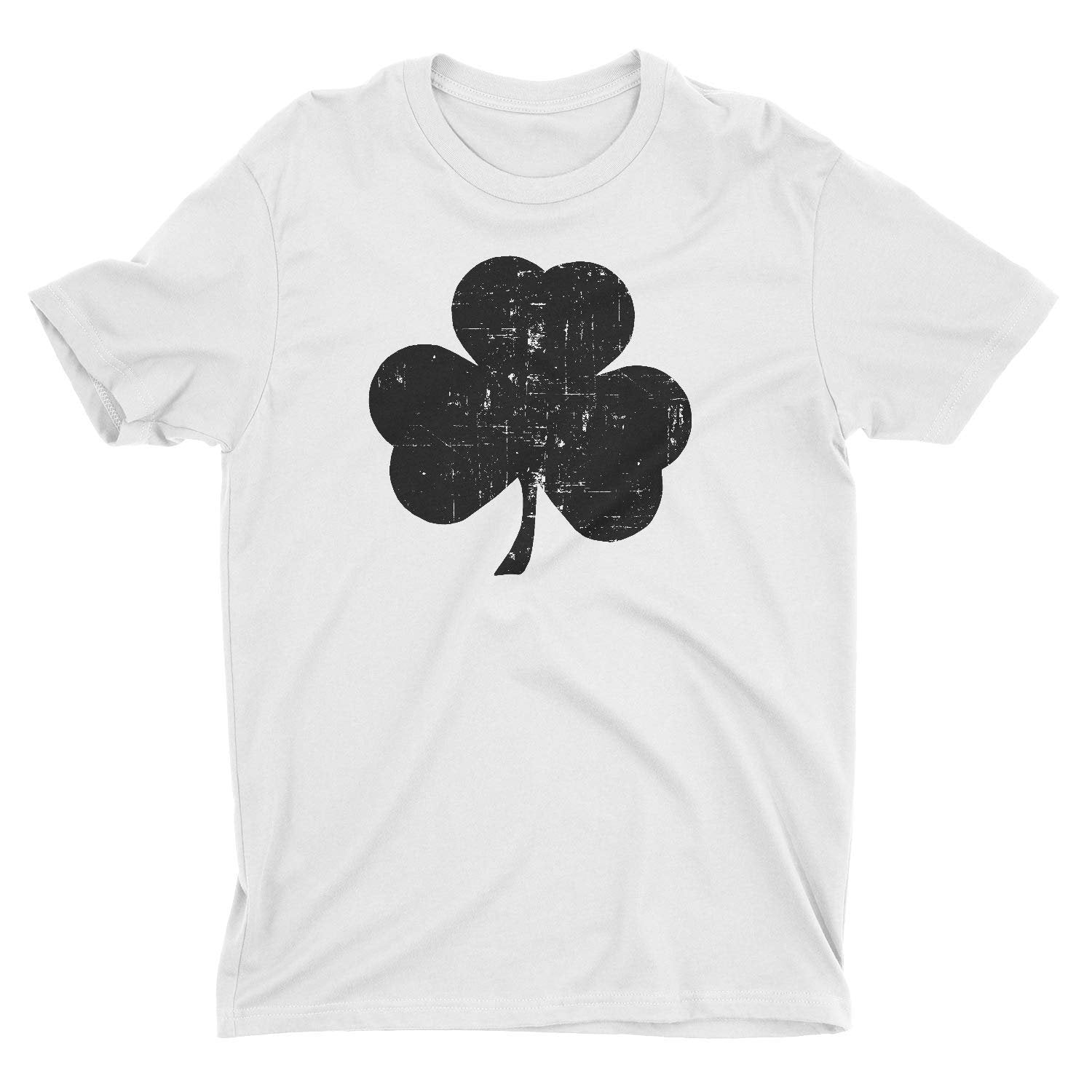 Shamrock Herren T-Shirt (Distressed Big Design, Weiß &amp; Schwarz)