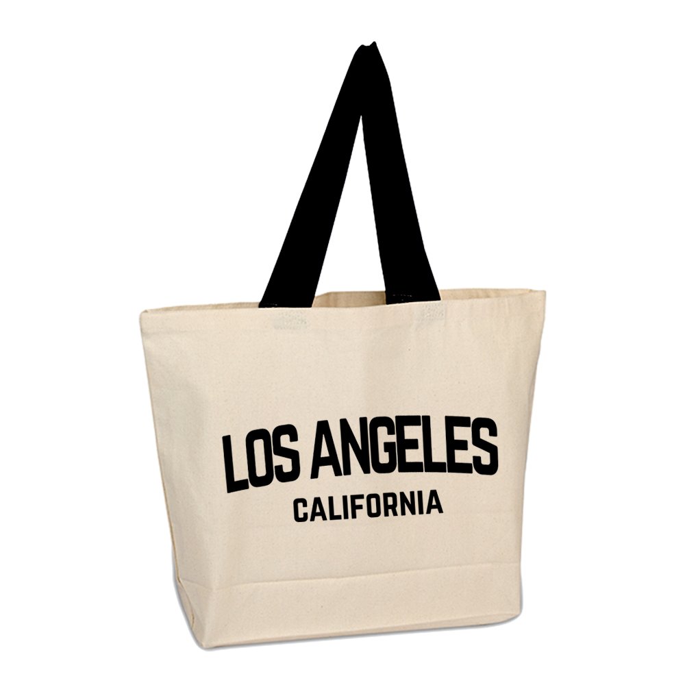 Los Angeles - Beach Bag Vintage Style Retro City Cotton Canvas Tote Bags
