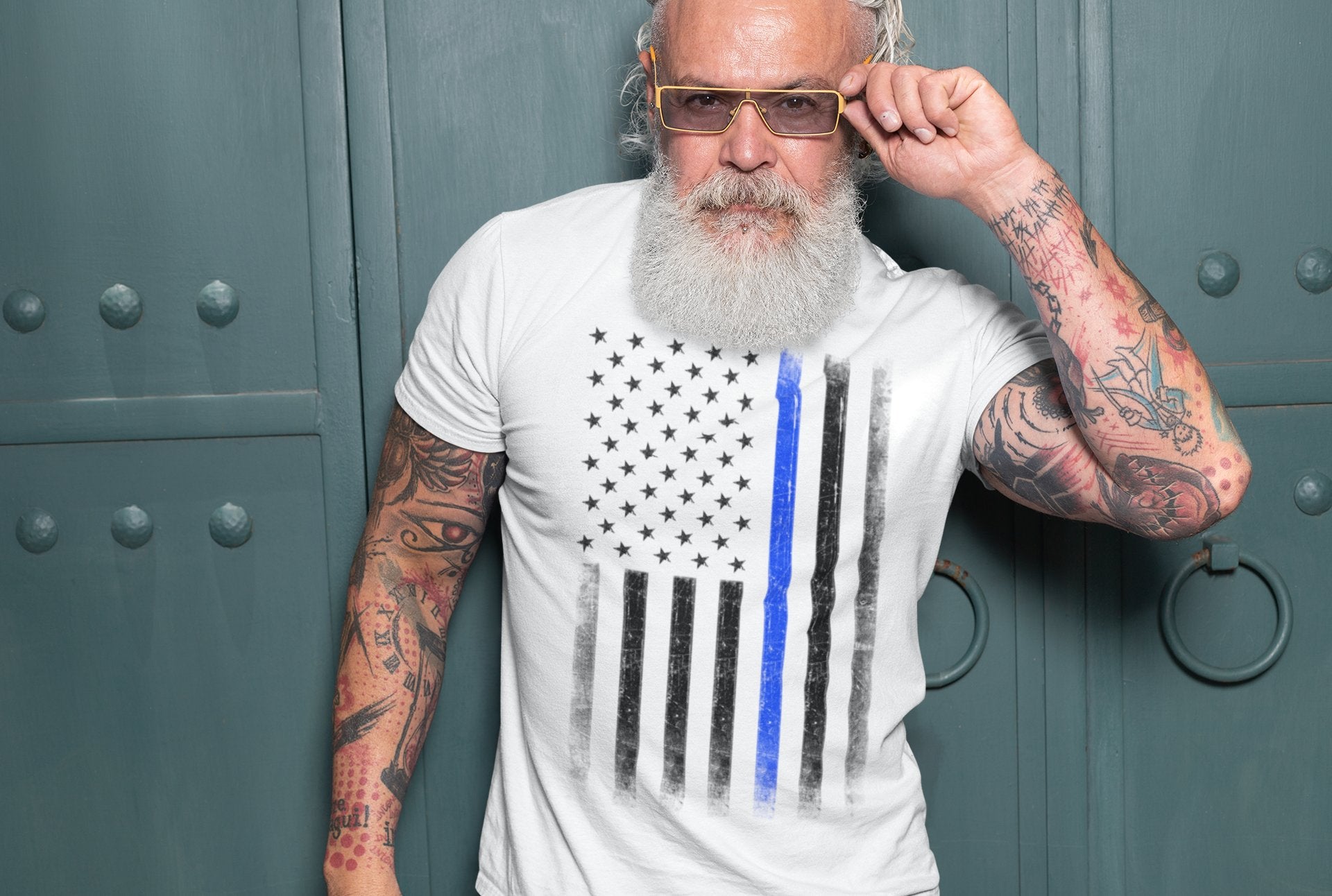USA Flag Blue Lives Matter Police T-Shirt
