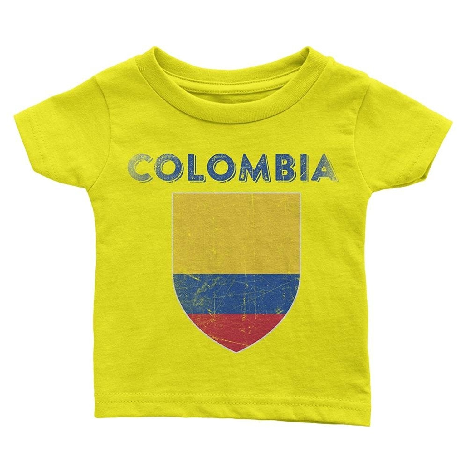 Colombia Flag Tee T-Shirt Kids Boys Shirt Vintage Soccer Youth Shirt II