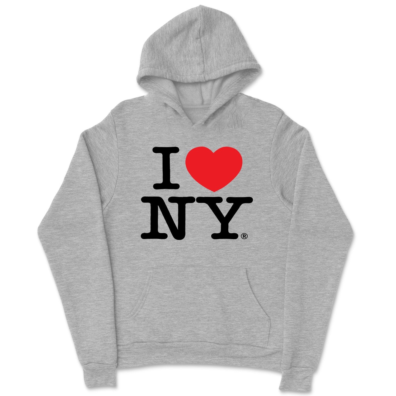 I Love NY Kids Hoodie Sweatshirt Officially Licensed (Youth, Heather Gray)
