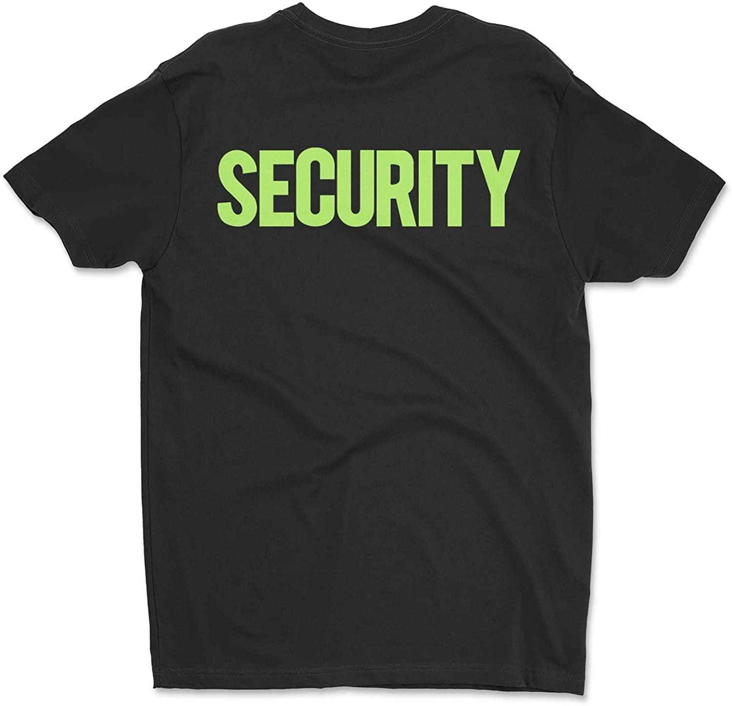 T-shirt de sécurité pour hommes (coton filé à l'anneau de première qualité, noir/néon)