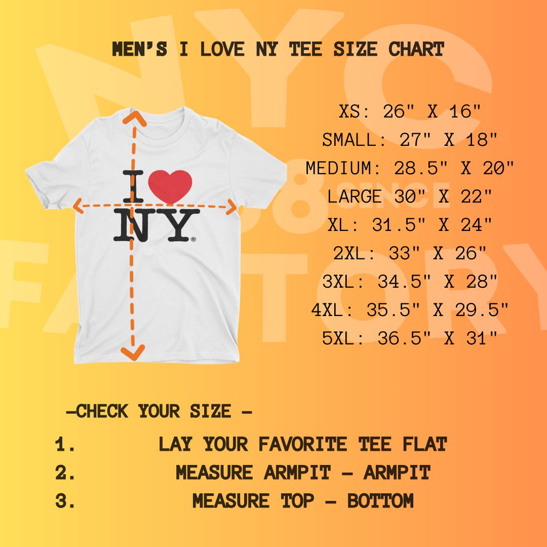 Men's I Love NY Officially Licensed Adult Unisex Tees (White)