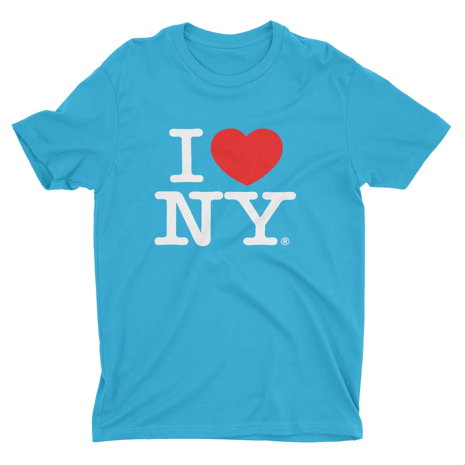 I Love NY New York Kids Short Sleeve Screen Print Heart T-Shirt Turquoise