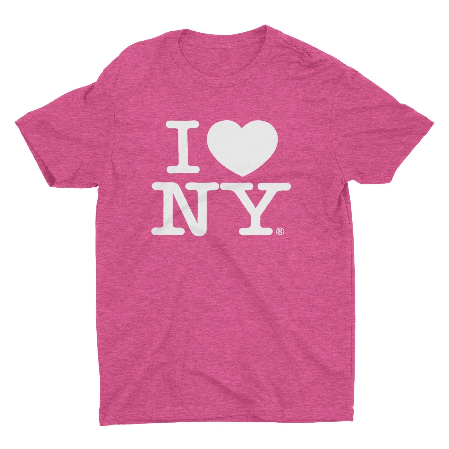 I Love NY Kids T-Shirt Officially Licensed Unisex Tee (Youth, Heather Pink)