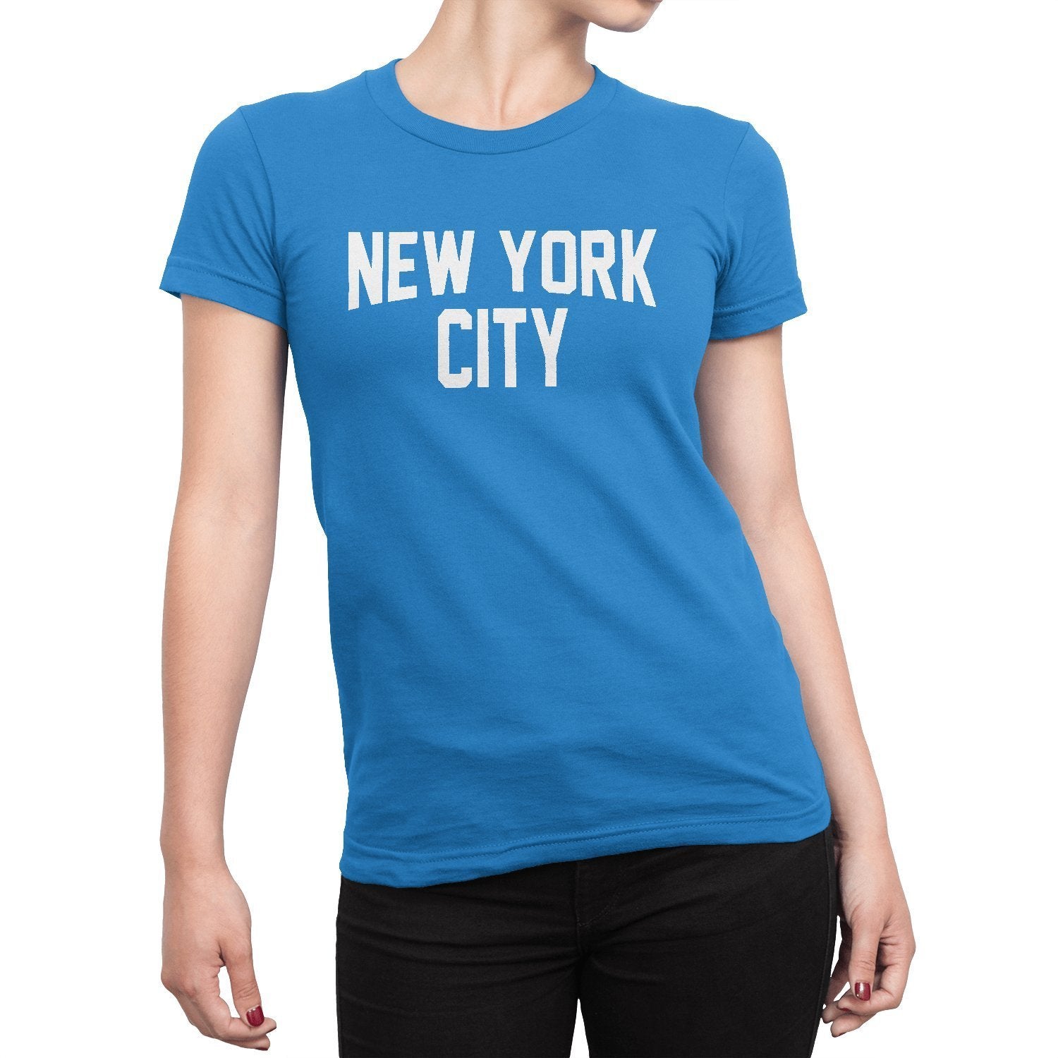 Ladies New York City T-Shirt Turquoise NYC Tee Womens