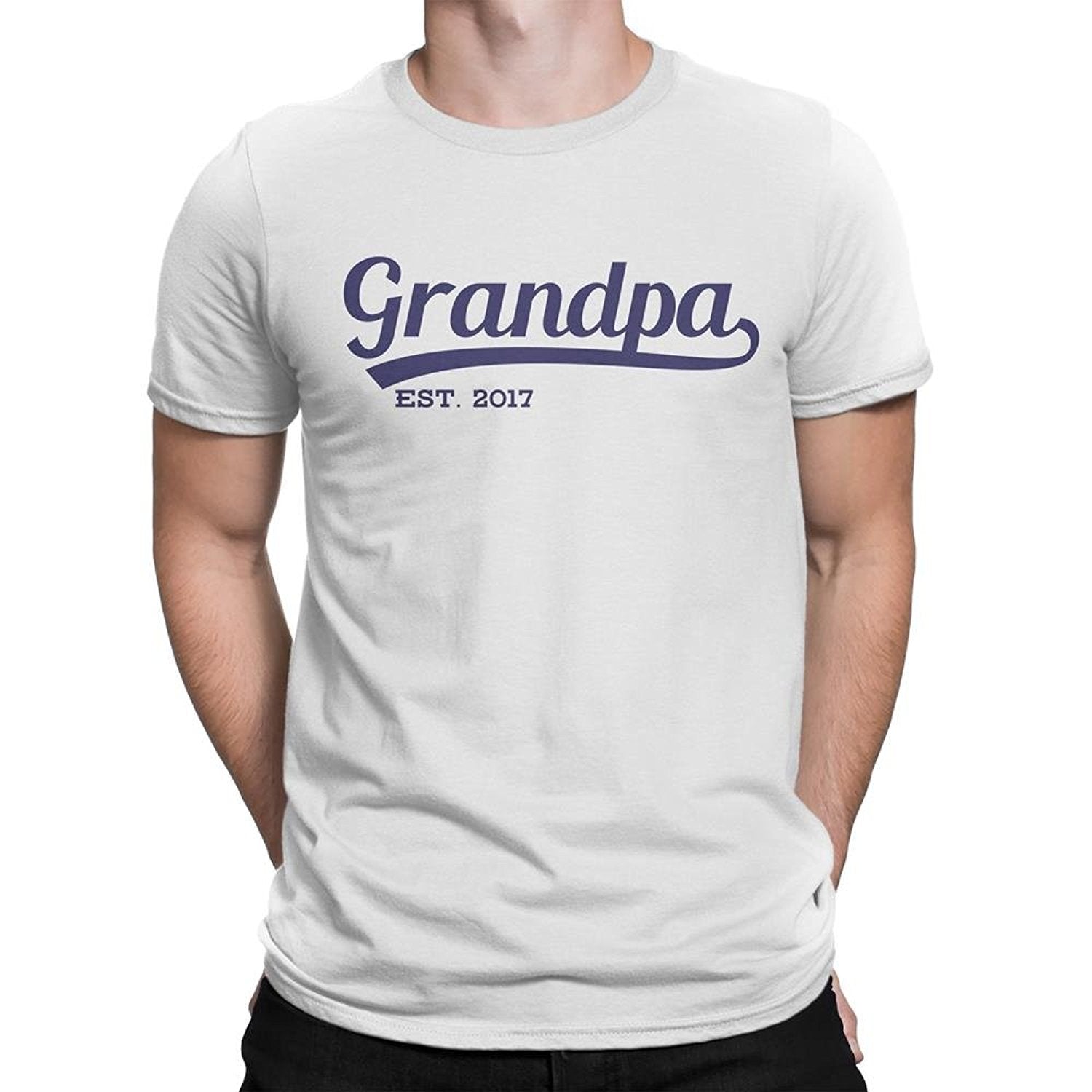 Grandpa Tee Established 2017 Grandfather 1 2017 White