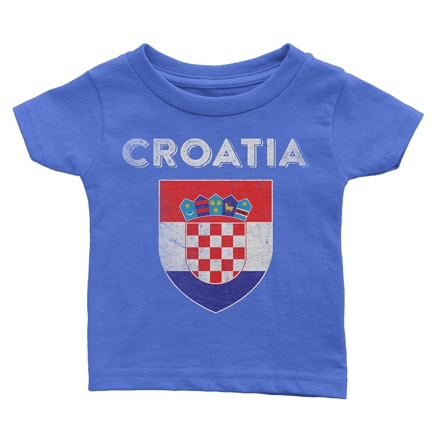 Croatia Flag Tee T-Shirt Kids Distressed Retro II Shirt