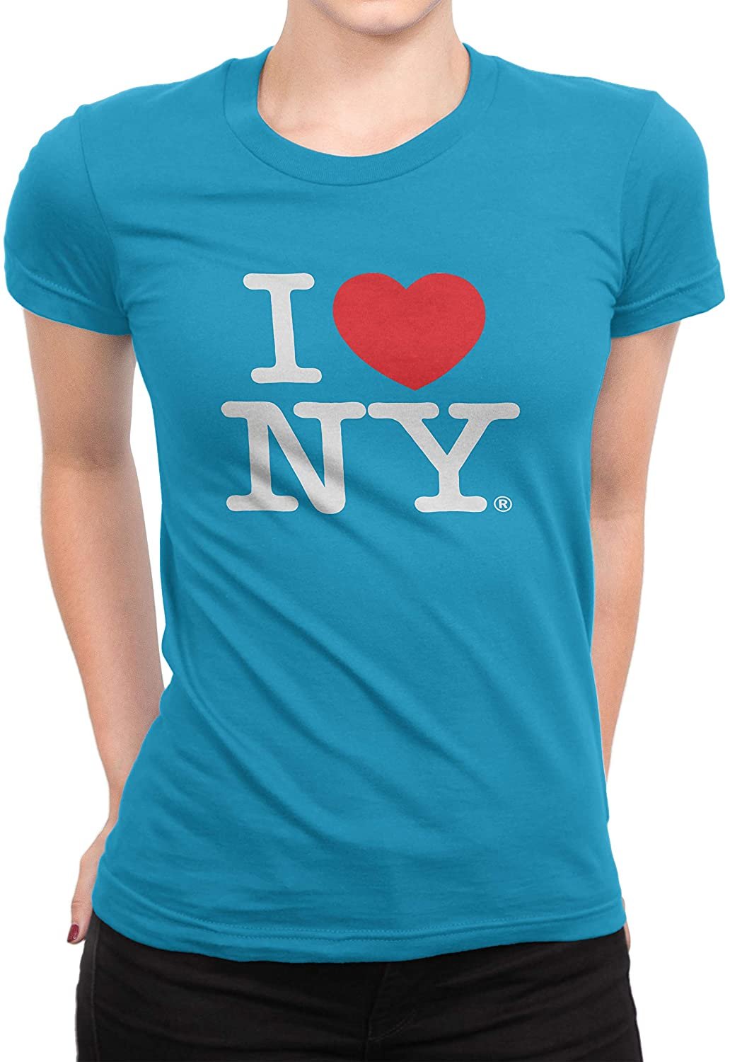 I Love NY Ladies T-Shirt  Tee Turquoise