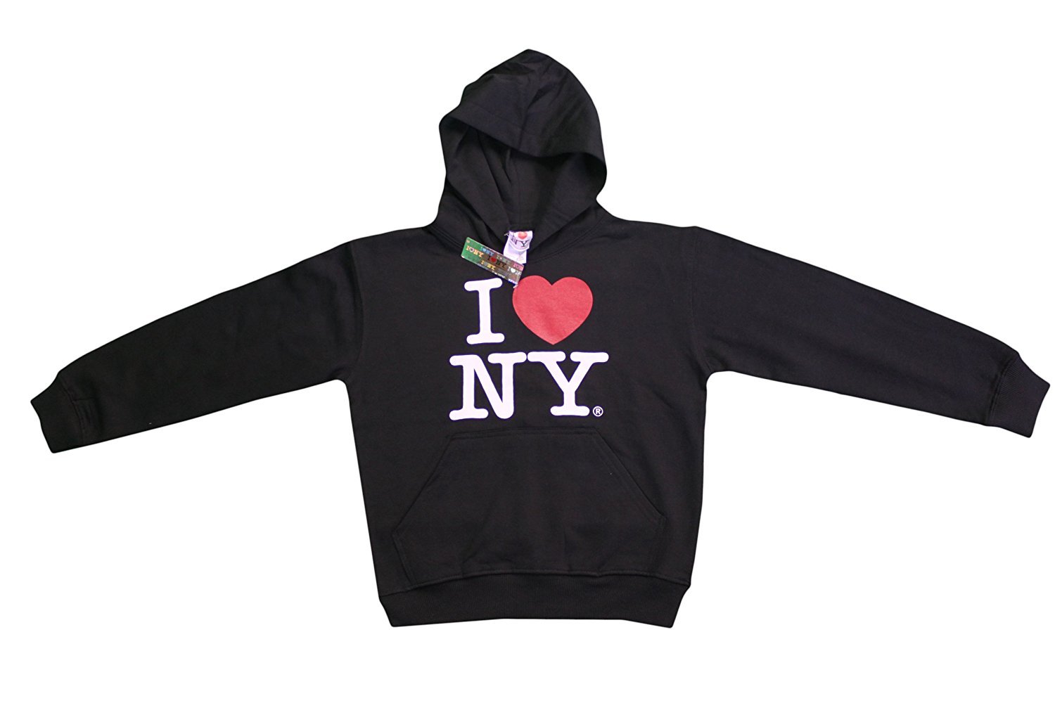 I Love NY New York Kids Hoodie Screen Print Heart Sweatshirt Black
