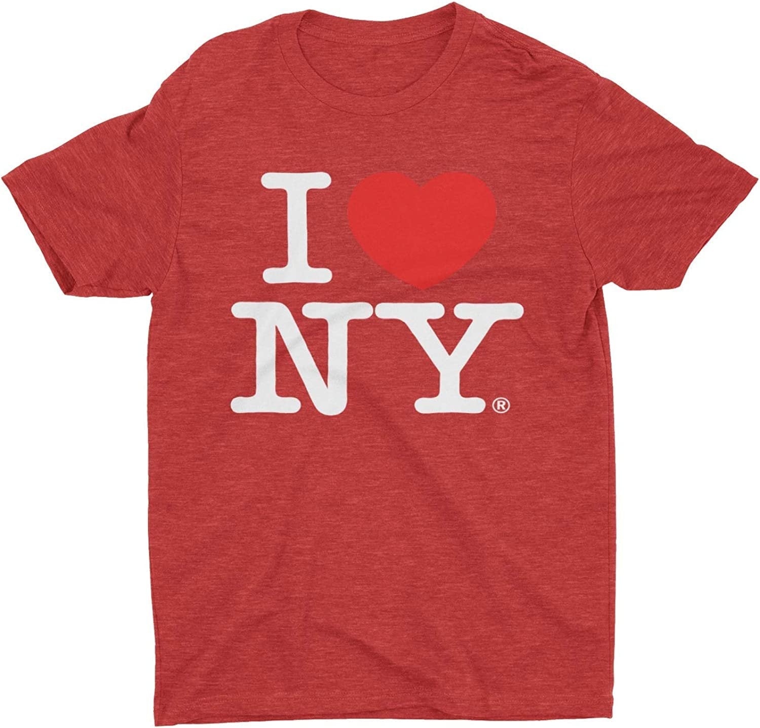 T-shirt rétro vintage I Love NY rouge chiné