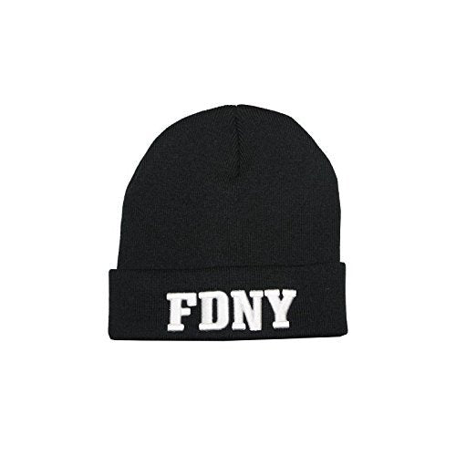 FDNY Winter Hat Fire Department Of New York City Black & White One Size