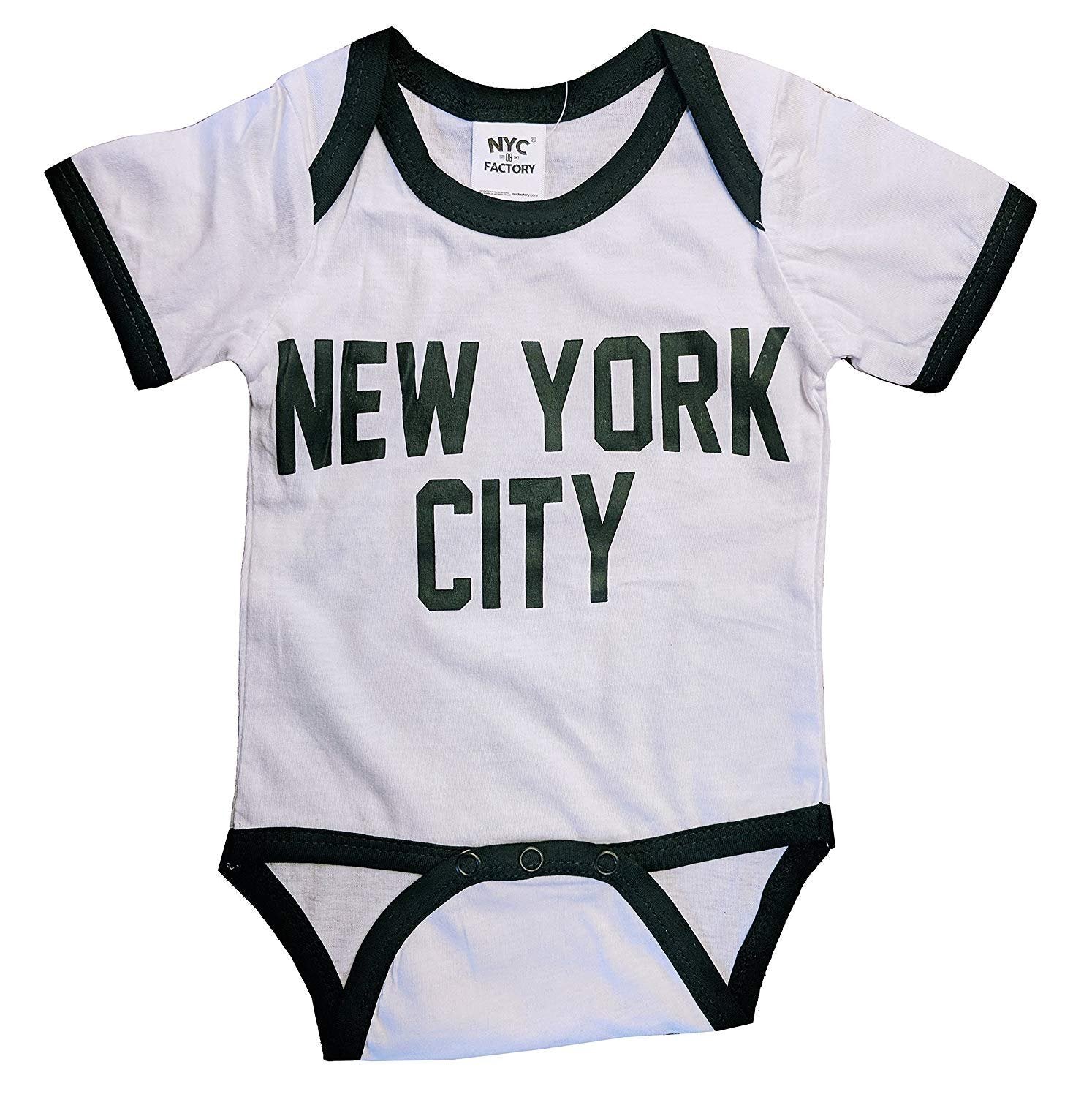 New York City Ringer Baby Bodysuit (White/Black)