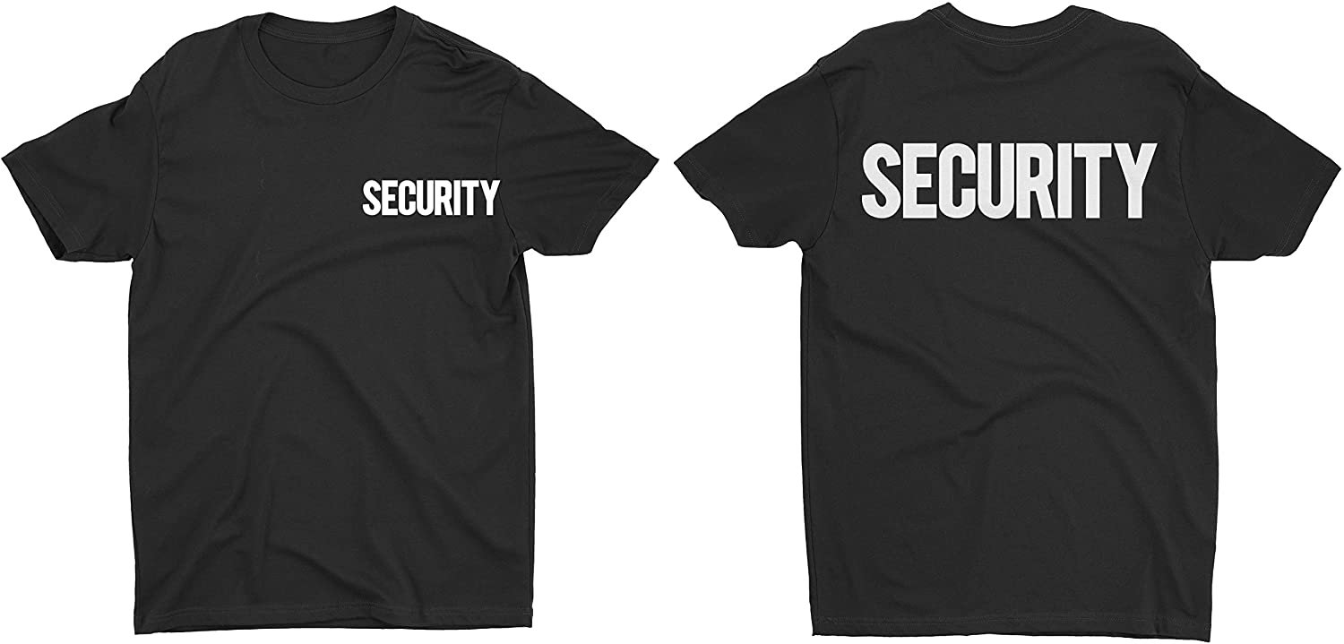 Sicherheits-Kurzarm-T-Shirt für Herren (Brust- und Rückendruck, Schwarz/Weiß)