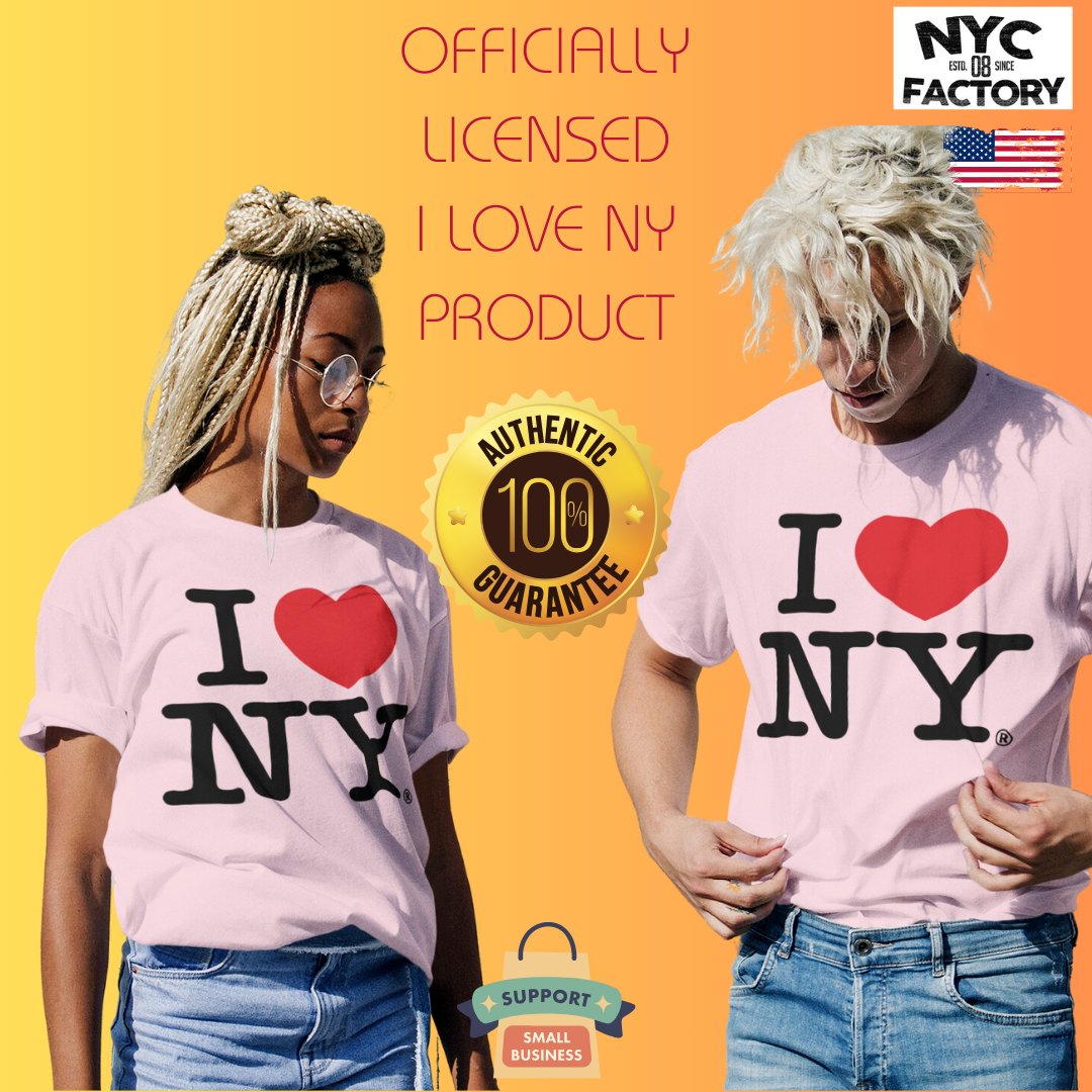 I Love NY T-shirt unisexe pour homme Rose clair