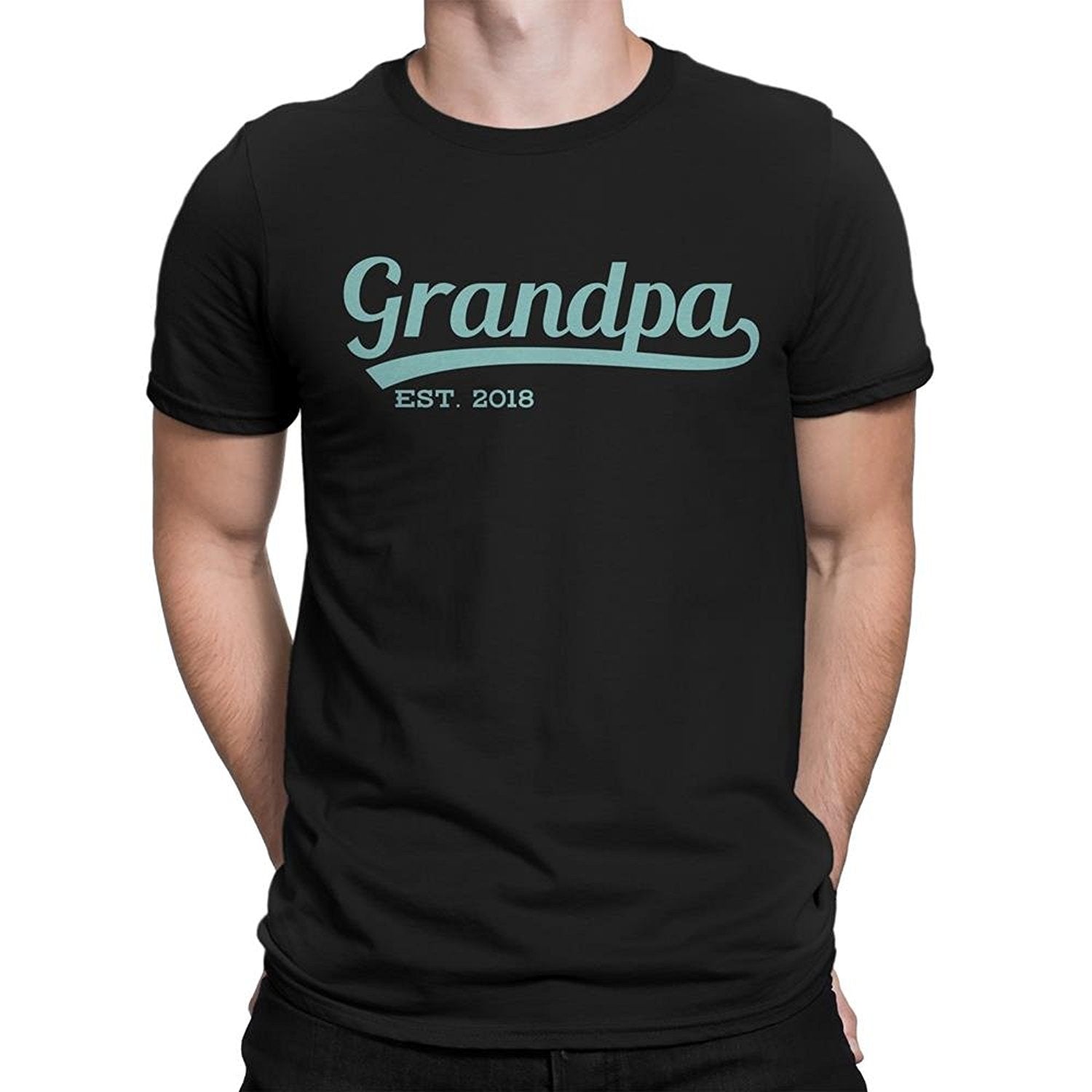 Grandpa Tee Established 2018 Grandfather 1 2018 Charcoal